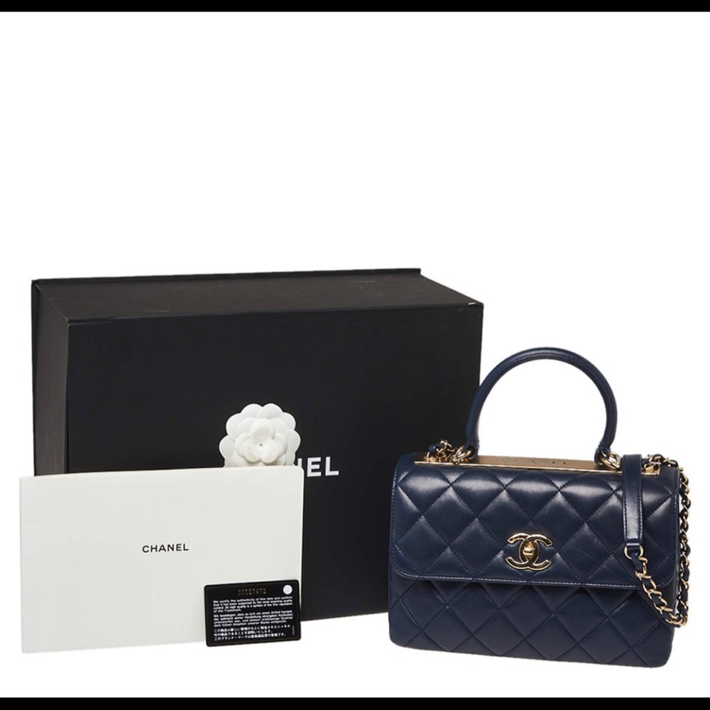 2019 Chanel Trendy CC  navy blue small  handbag